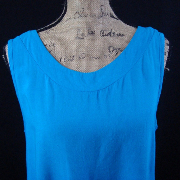 Fashion Exit Blouse Back Waterfall Sleeveless Blue - Picture 2 of 4